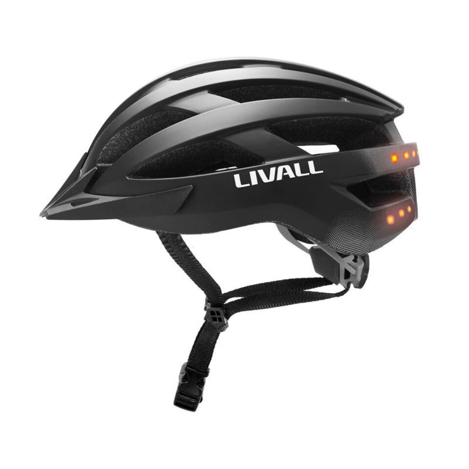 livall mt1 smart helmet matt black