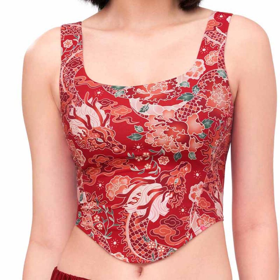 Triumph Feifei Ruan Collaboration Non-Wired Push Up Deep V Bra Rosso Masai