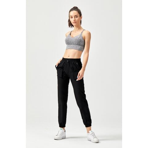 YOF High Waist DIVA Active Silver Glitter Leggings Black