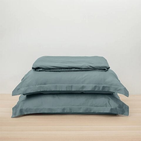 Image 62: Bamboo Lyocell Fitted Sheet Set, Slate Blue-Queen