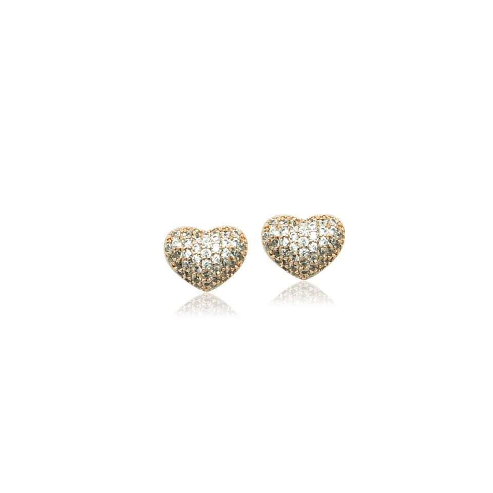 Gold heart store earrings