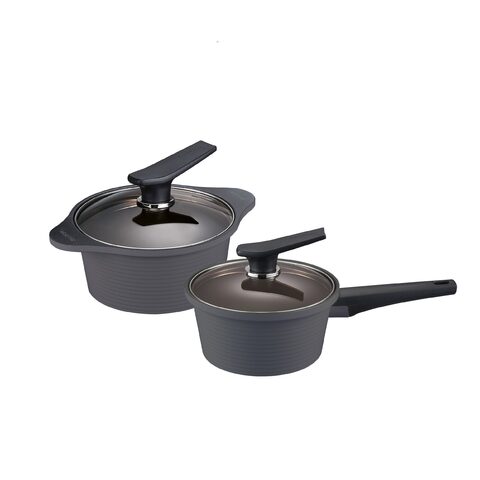 Fusiontec Compact Cookware Set 3pcs. Black