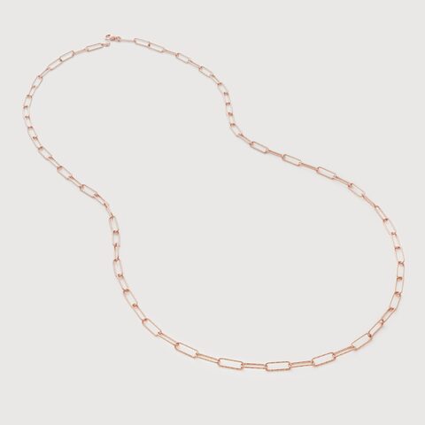 Mini Paperclip Chain Necklace Adjustable 46cm/18' in 18k Gold Vermeil on  Sterling Silver