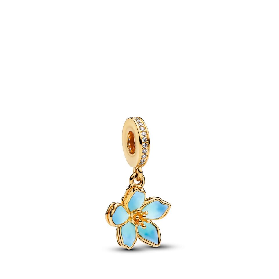 Pandora Shine Blue Blossom Dangle Charm | Takashimaya