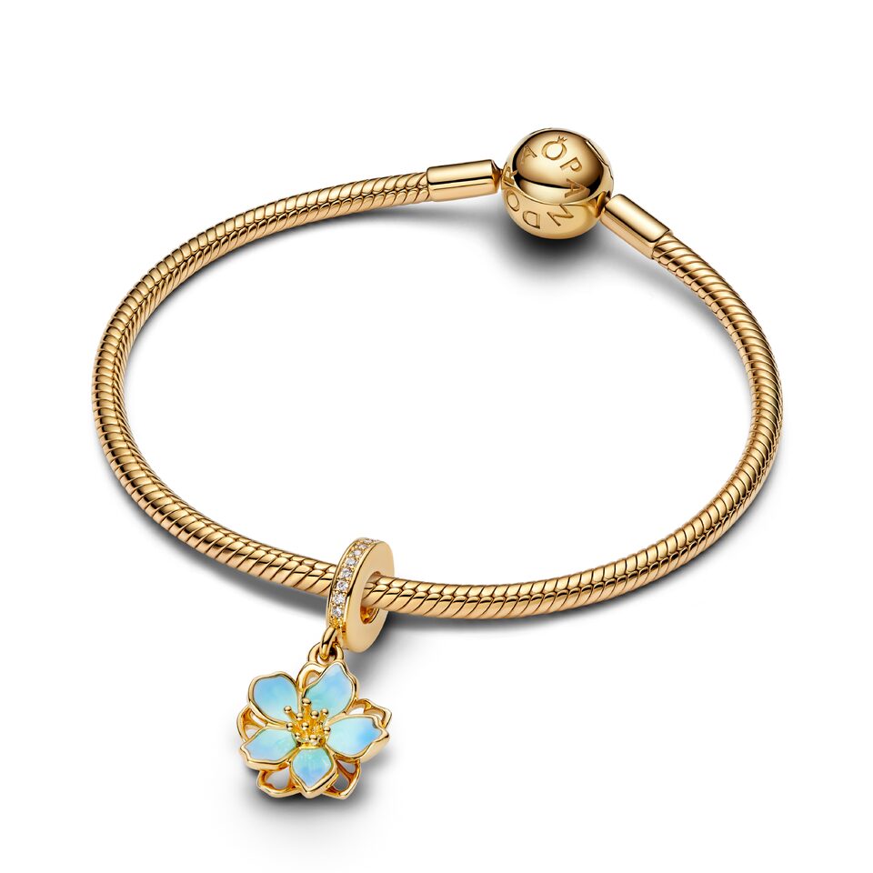 Pandora Shine Blue Blossom Dangle Charm | Takashimaya