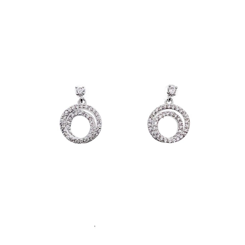 White gold and on sale cubic zirconia earrings