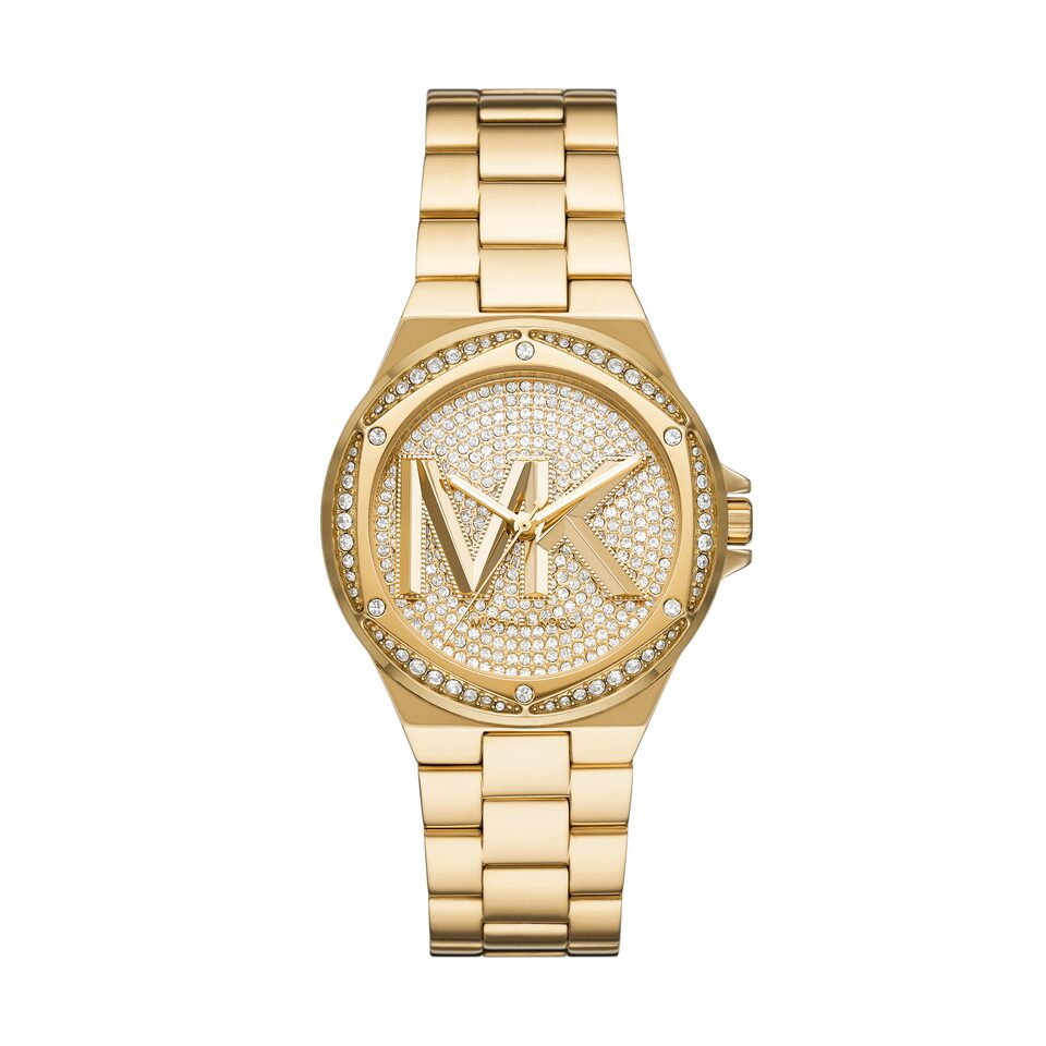 Michael Kors Lennox Three Hand Gold Tone Stainless Steel Watch Takashimaya