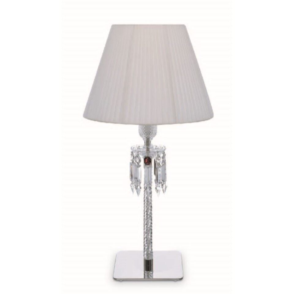 white and crystal lamp