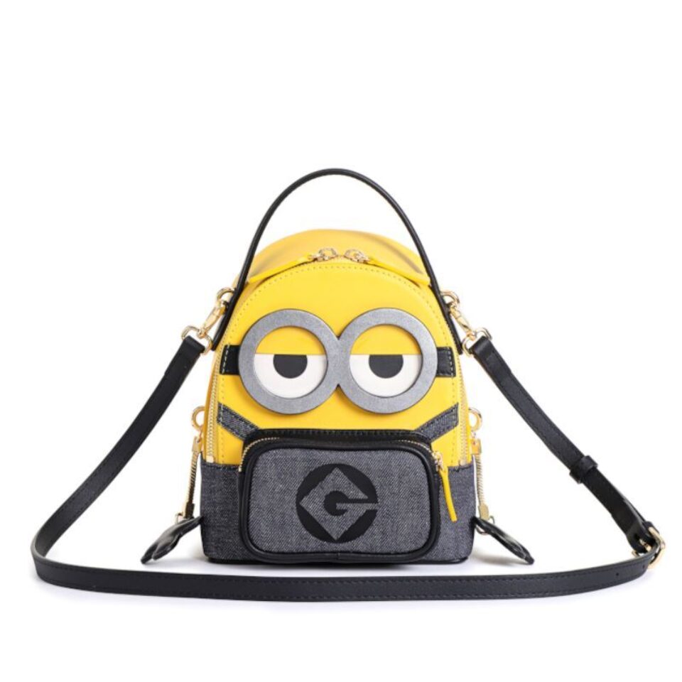 FION Minions Jacquard with Leather Shoulder Bag - Black / Yellow – OG  Singapore