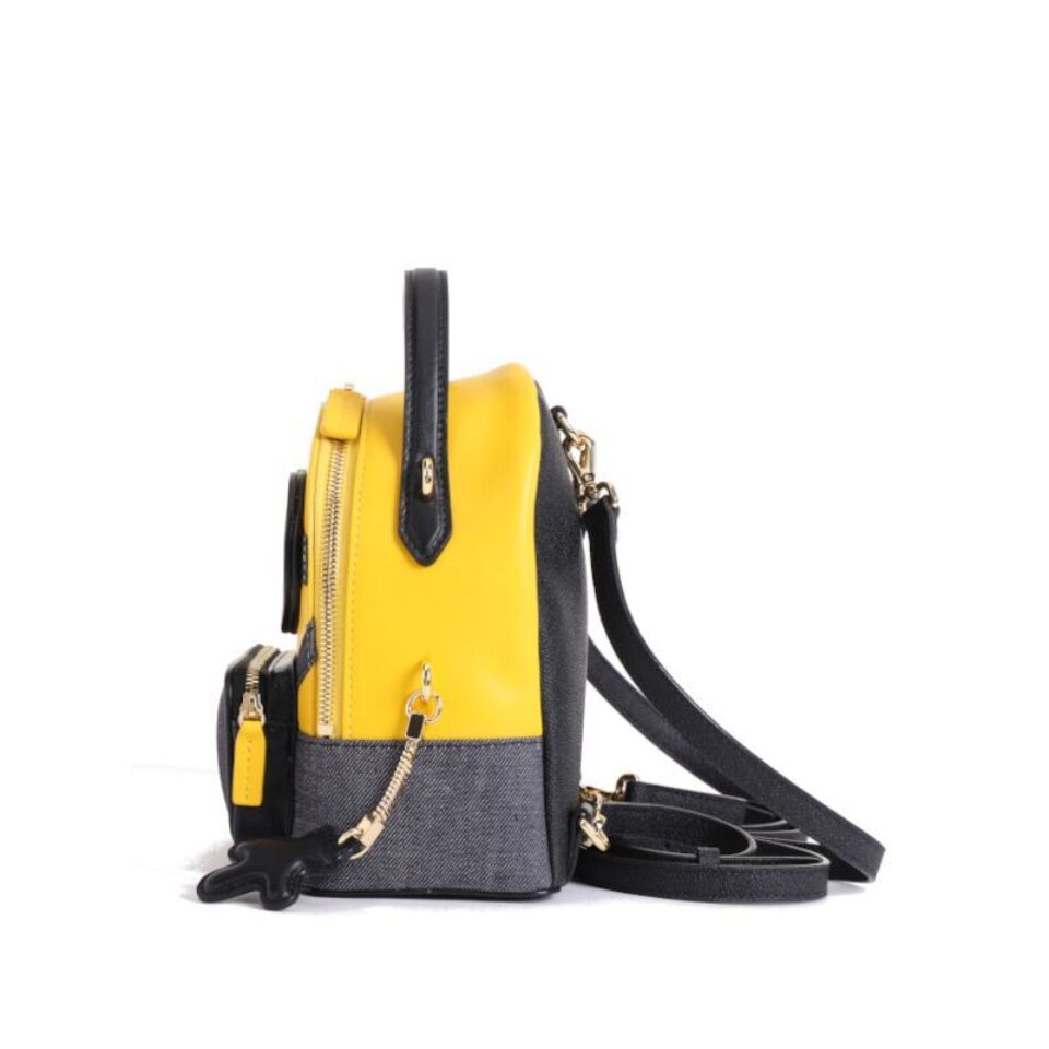 FION Minions Jacquard with Leather Shoulder Bag - Black / Yellow – OG  Singapore