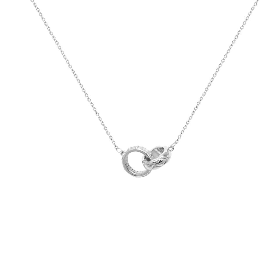 Mother's Family Birthstone Interlocking Double Circle Necklace