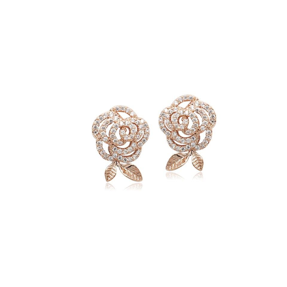 rose gold cz earrings