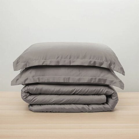 Image 64: Bamboo Lyocell Duvet Sheet Set, Grey-Queen