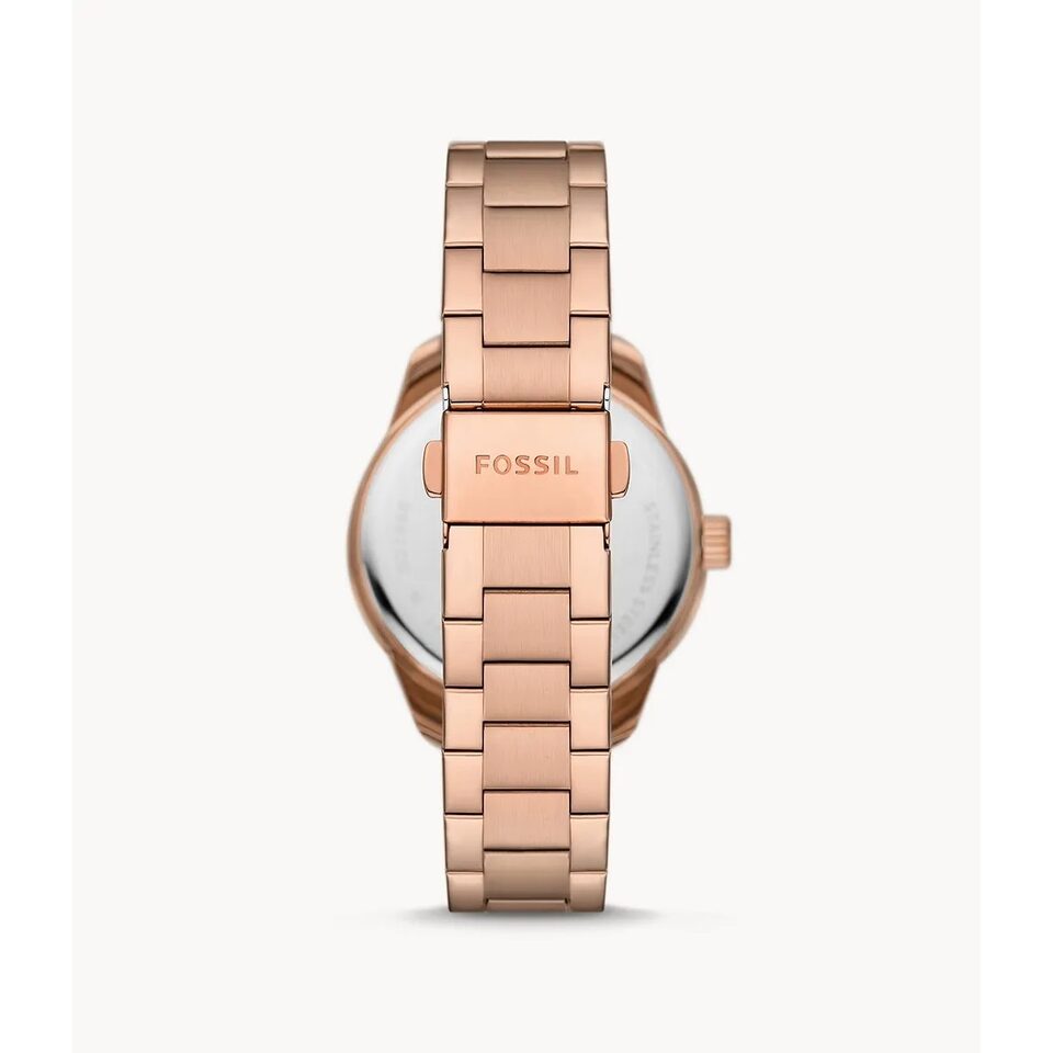 Fossil Dayle Three Hand Rose Gold Tone Stainless Steel Watch