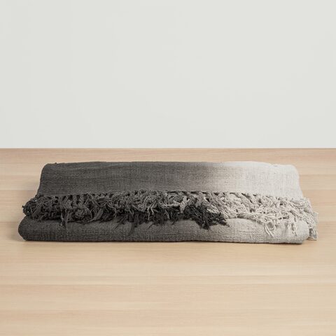Image 76: Cotton Ombre Throw-Chocolate