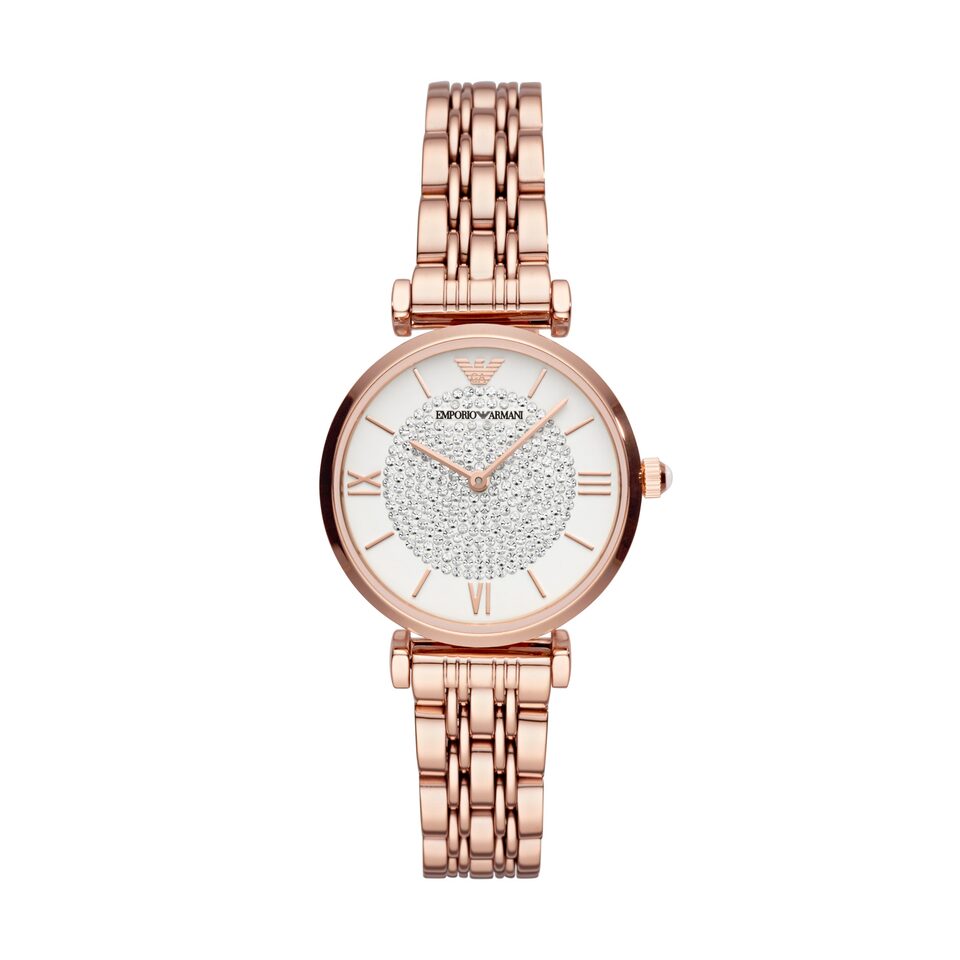 EMPORIO ARMANI 腕時計 レディース AR11244 Emporio Armani AR11244 Women's Two-Hand Rose Gold-Tone Stainless