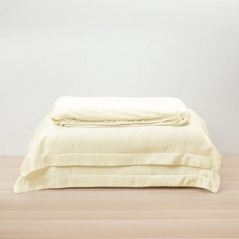 Image 51: Bamboo Lyocell Fitted Sheet Set, Oat-Queen