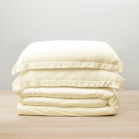 Image 53: Bamboo Lyocell Duvet Sheet Set, Oat-Queen