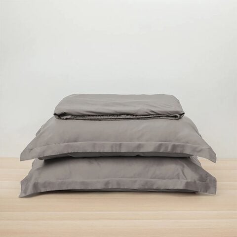 Image 57: Bamboo Lyocell Fitted Sheet Set, Grey-Queen