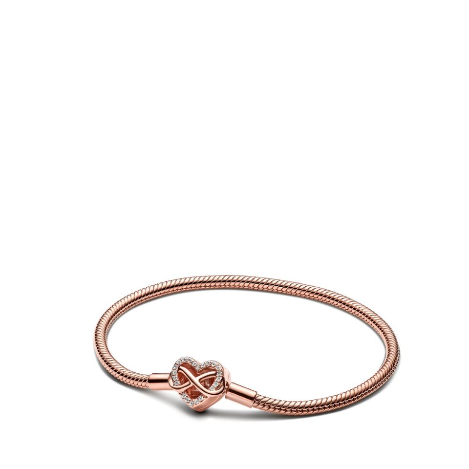 Pandora Rose Moments Heart & Snake Chain Bracelet | Takashimaya