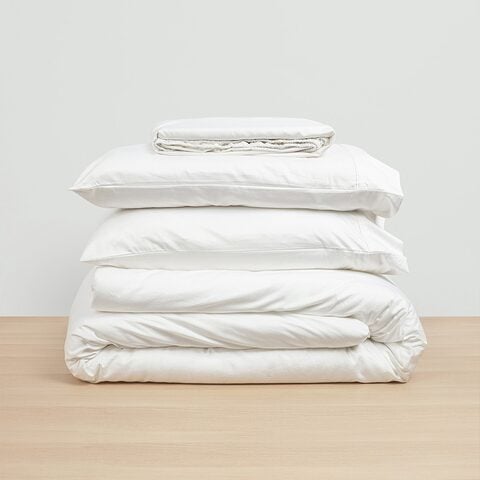 Image 54: Bamboo Cotton Sheets Bundle, White-Queen